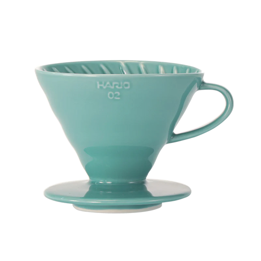 Hario V60 keramische dripper 02 turquiose + gratis sample